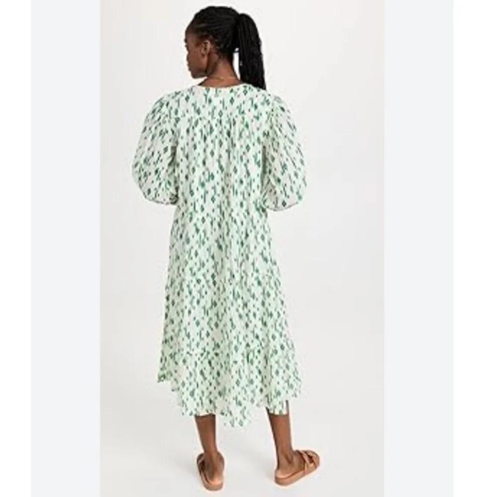 Anthropologie Green and White Midi Dress - Picture 3 of 9